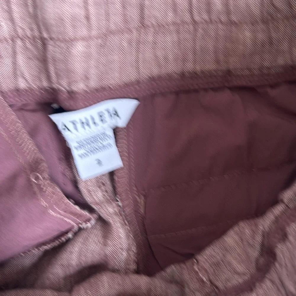 NEW ATHLETA Cabo Pink Linen Drawstring  Pants 2